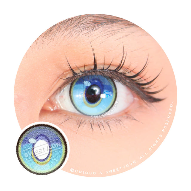 Sweety x Eyesinger Crystal Diamond Aqua (2 lenses/pack)-Colored Contacts-UNIQSO EU