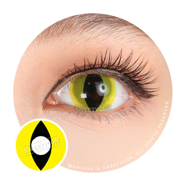 Sweety Crazy UV Yellow Cat (1 lens/pack)-Crazy Contacts-UNIQSO