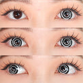 Sweety Mini Sclera Black Spiral (1 lens/pack)-Mini Sclera Contacts-UNIQSO