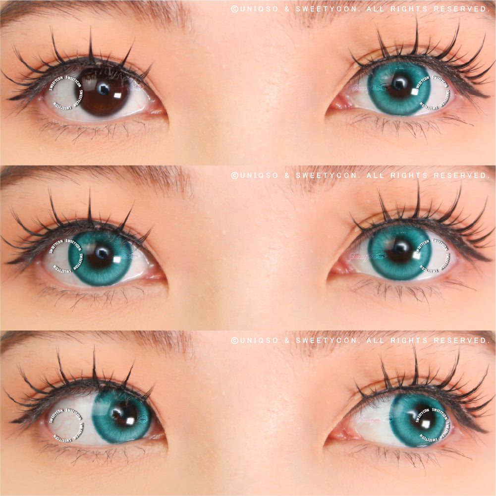 Sweety Halo Turquoise (1 lens/pack)-Colored Contacts-UNIQSO