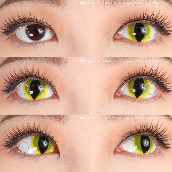 Sweety Crazy UV Yellow Cat (1 lens/pack)-Crazy Contacts-UNIQSO