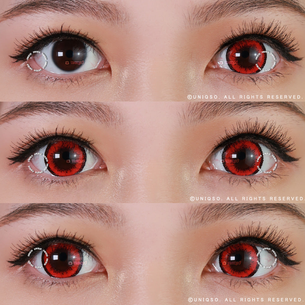 Western Eyes Dolly+ Red (1 lens/pack)-Colored Contacts-UNIQSO