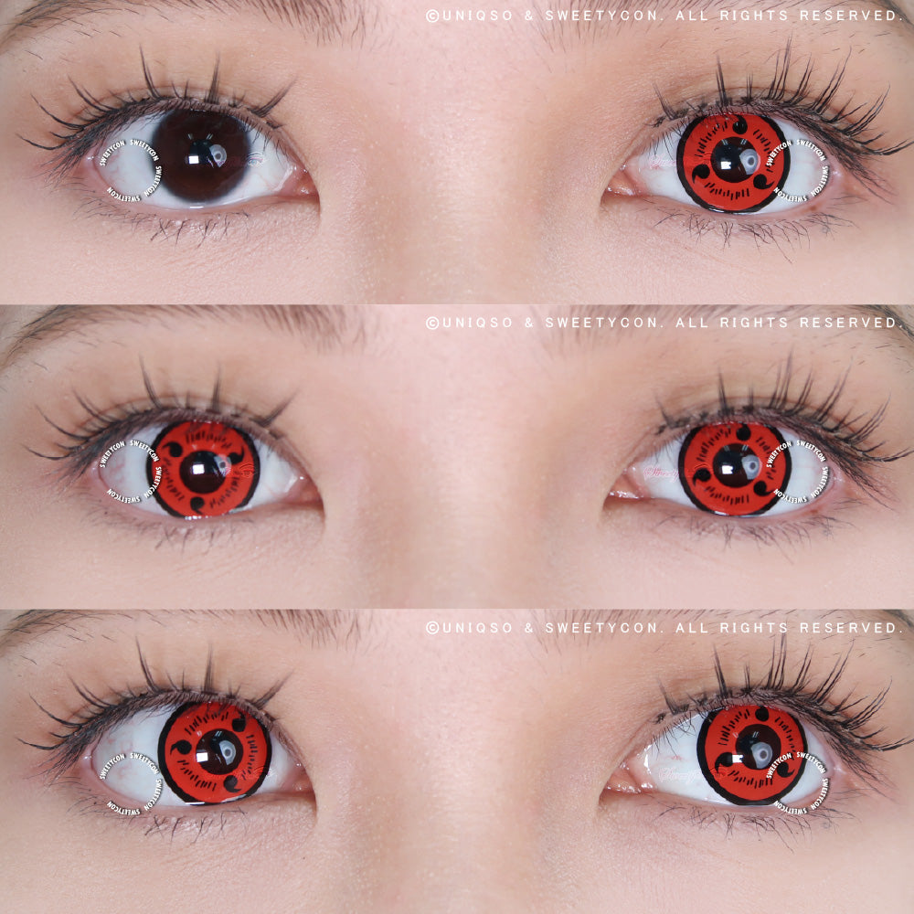 Sweety Sharingan With Prescription (1 lens/pack)-Colored Contacts-UNIQSO