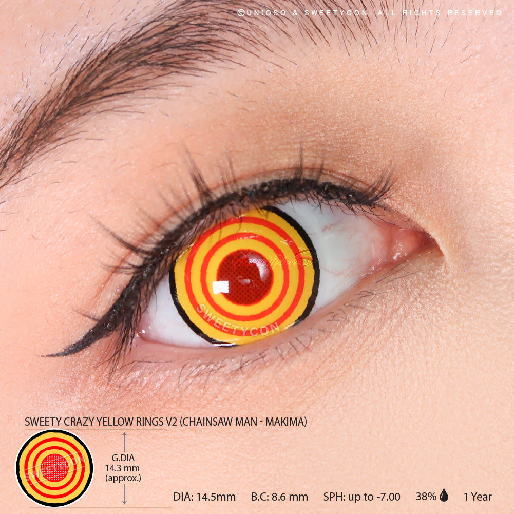 Sweety Crazy Yellow Rings V2 (Chainsaw Man - Makima) (1 lens/pack)