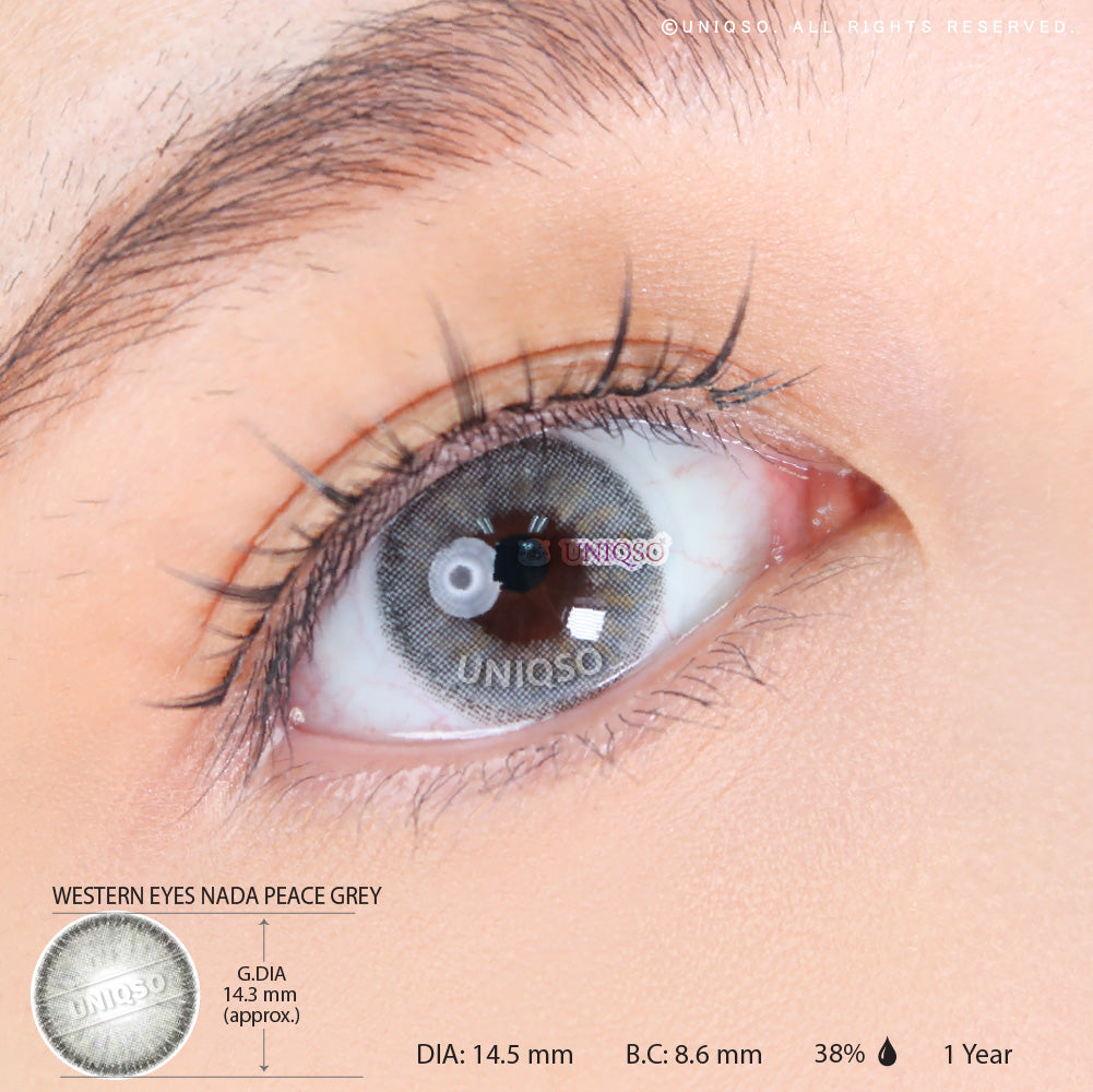 Western Eyes Nada Peace Grey (1 lens/pack)-Colored Contacts-UNIQSO