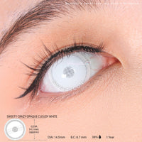 Sweety Crazy Opaque Cloudy White (1 lens/pack)