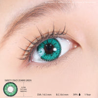 Sweety Crazy Zombie Green (1 lens/pack)-Crazy Contacts-UNIQSO