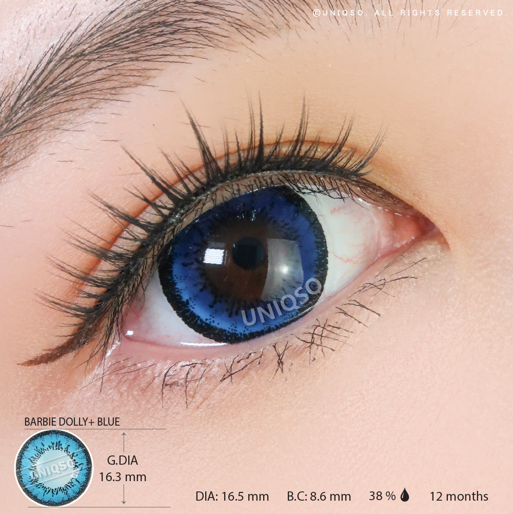 Western Eyes Dolly+ Blue (1 lens/pack)-Colored Contacts-UNIQSO