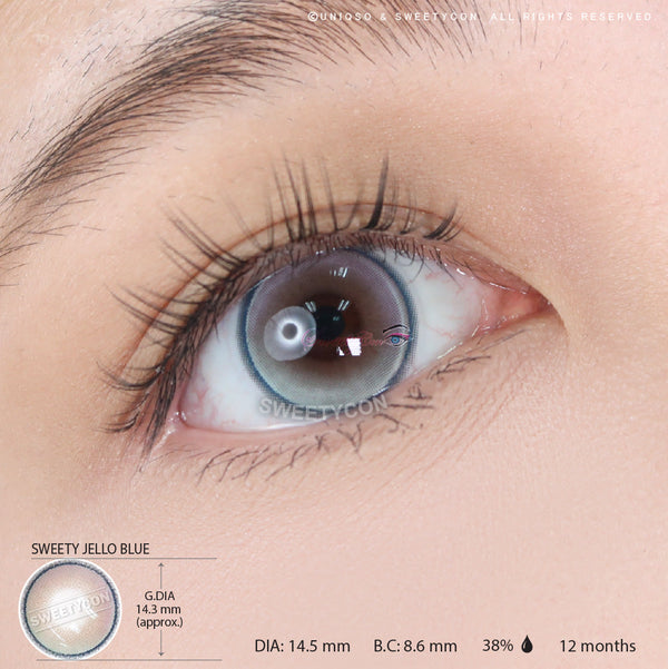 Sweety Jello Blue Grey (1 lens/pack)-Colored Contacts-UNIQSO