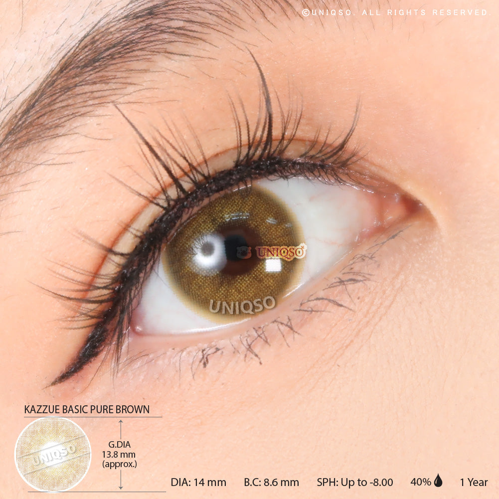 Kazzue Basic Pure Brown (1 lens/pack)-Colored Contacts-UNIQSO