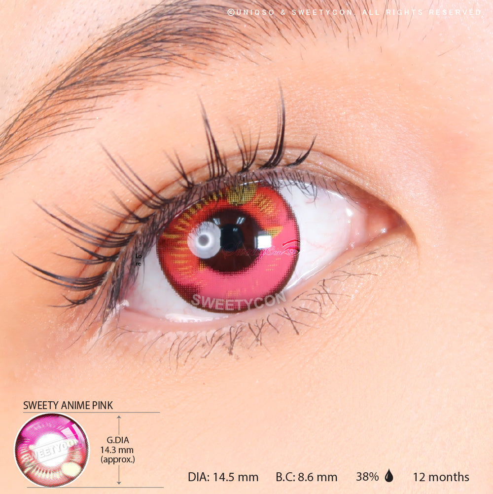 Sweety Anime Pink (1 lens/pack)-Colored Contacts-UNIQSO