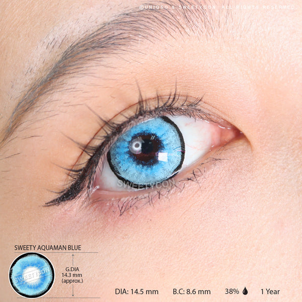 Sweety Aquaman Blue (1 lens/pack)-Colored Contacts-UNIQSO