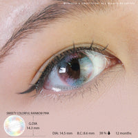 Sweety Colorful Rainbow Pink (1 lens/pack)-Colored Contacts-UNIQSO