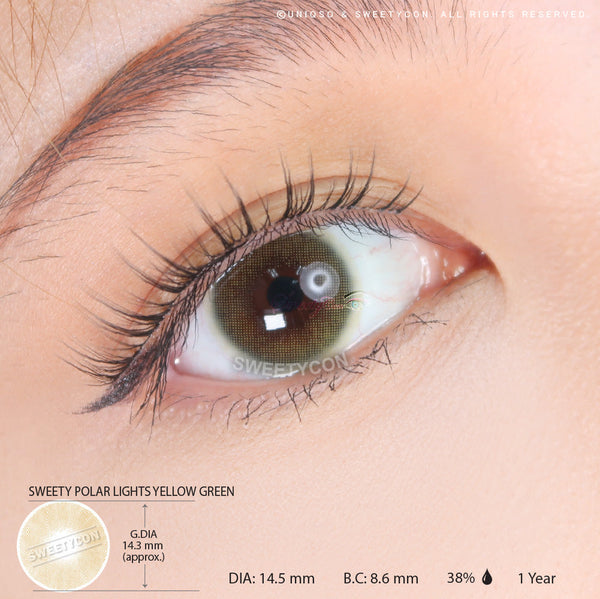 Sweety Polar Lights Yellow Green (1 lens/pack)-Colored Contacts-UNIQSO