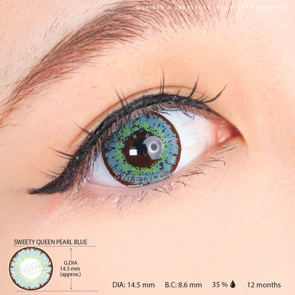 Sweety Queen Pearl Blue (1 lens/pack)-Colored Contacts-UNIQSO