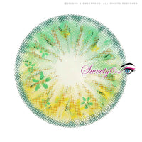 Sweety Anime Flower Green (1 lens/pack)-Colored Contacts-UNIQSO