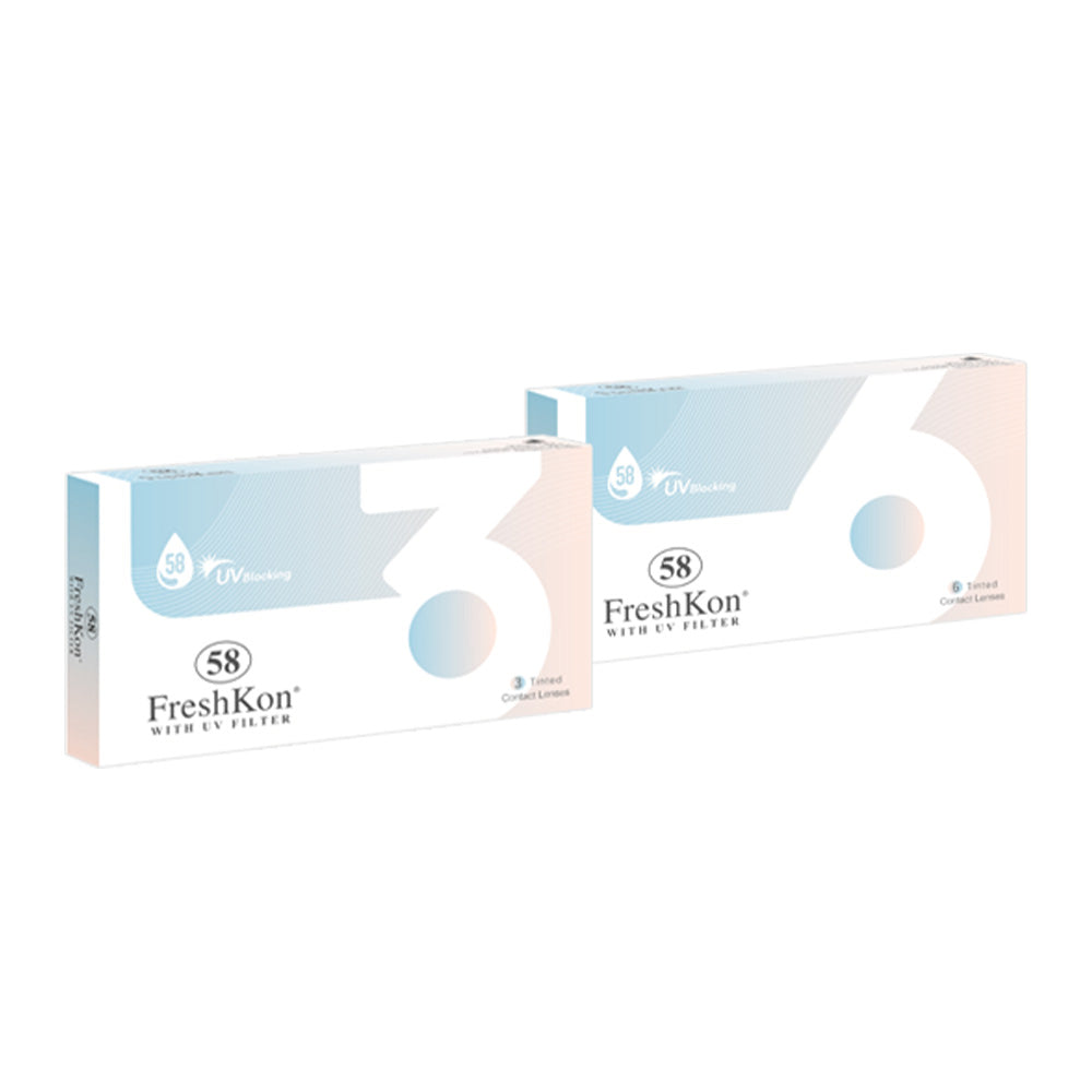 FreshKon 58 (Blue Tint) (6 lenses/pack)-Clear Contacts-UNIQSO EU