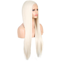 Glitzy White Front Lace Long Straight Hair Wig-Lace Front Wig-UNIQSO EU
