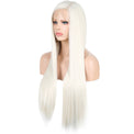 Glitzy White Front Lace Long Straight Hair Wig-Lace Front Wig-UNIQSO EU