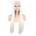 Glitzy White Front Lace Long Straight Hair Wig-Lace Front Wig-UNIQSO EU