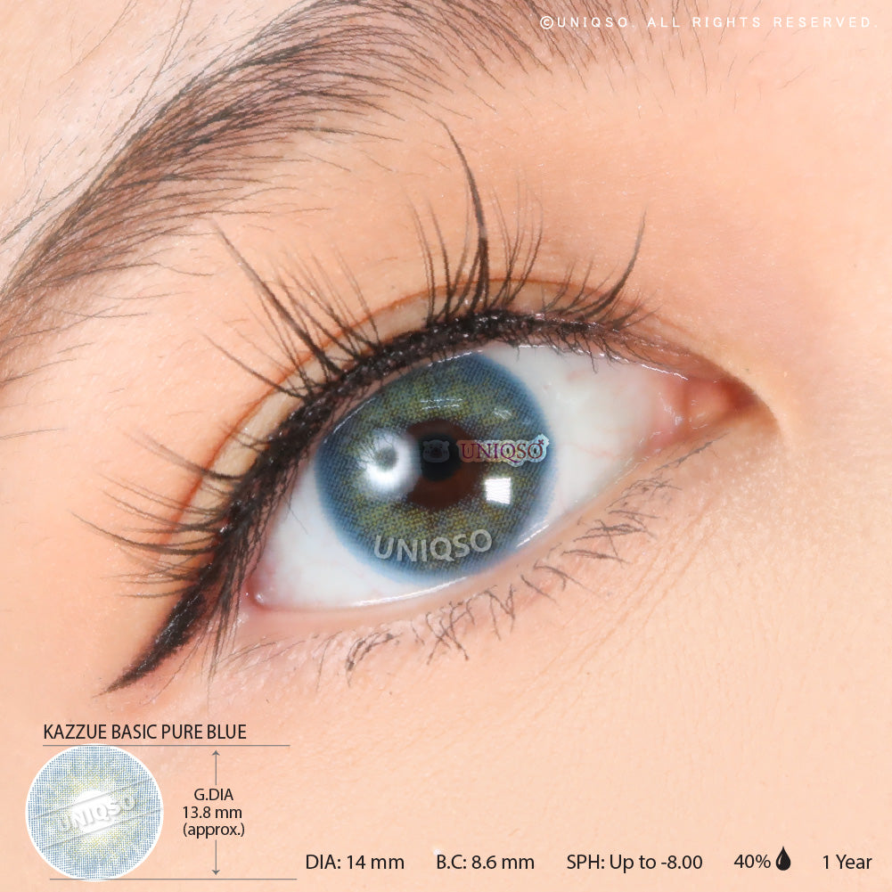 Kazzue Basic Pure Blue (1 lens/pack)-Colored Contacts-UNIQSO EU