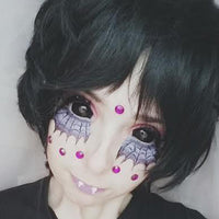 Kazzue Black Sclera Contacts Sabretooth/Blackout/Black with Prescription (1 lens/pack)-Sclera Contacts-UNIQSO EU
