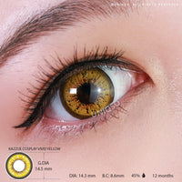 Kazzue Cosplay Vivid Yellow (1 lens/pack)-Colored Contacts-UNIQSO EU