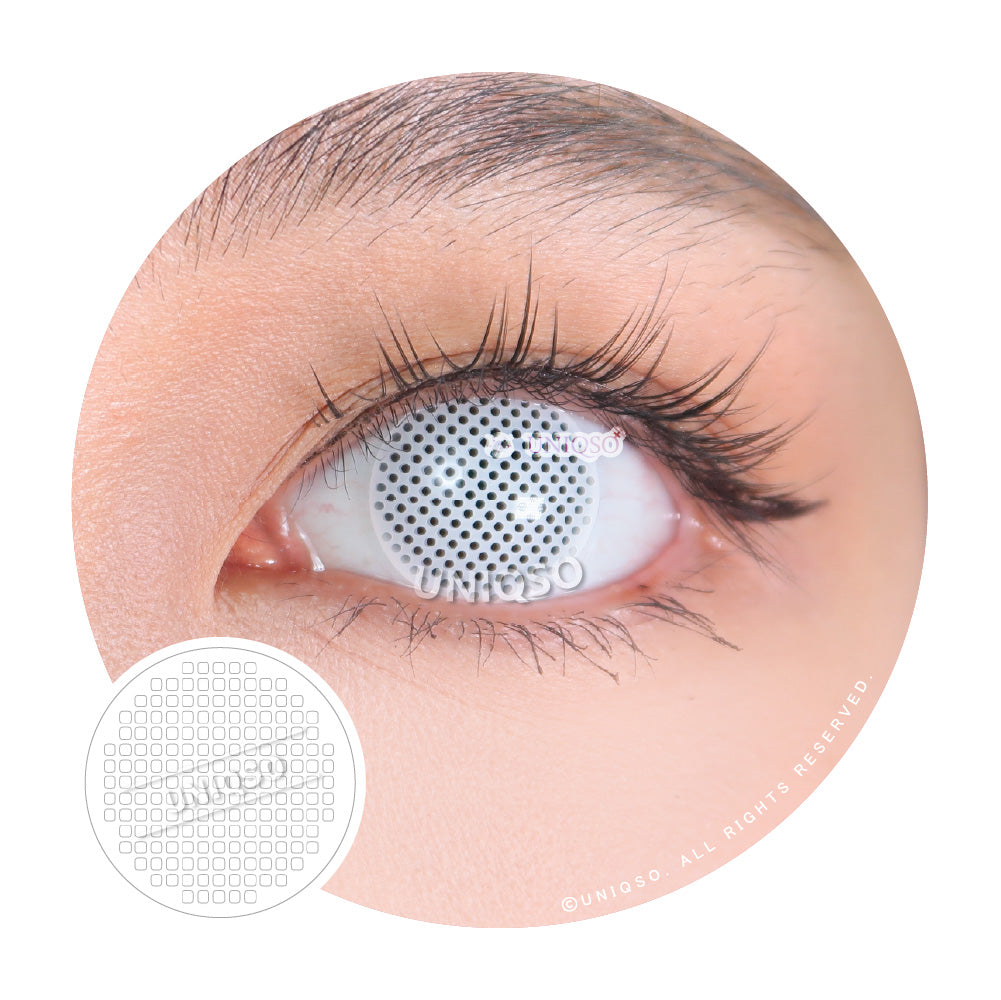 Kazzue Crazy Lens with Power - White Mesh (1 lens/pack)-Crazy Contacts-UNIQSO EU