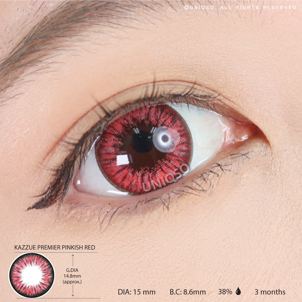 Kazzue Premier Pinkish Red (1 lens/pack)-Colored Contacts-UNIQSO EU