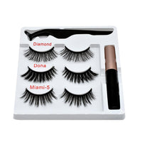 Mixed Designs Faux Mink Magnetic Eyelashes Kit Set (3 Pairs)-Magnetic Eyelash-UNIQSO EU
