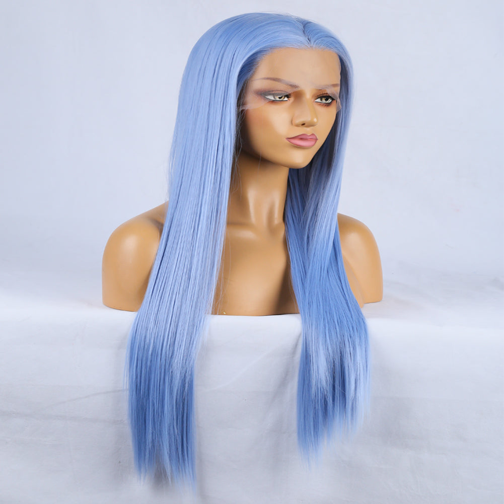 Pamper Blue Front Lace Long Hair Wig-Lace Front Wig-UNIQSO EU