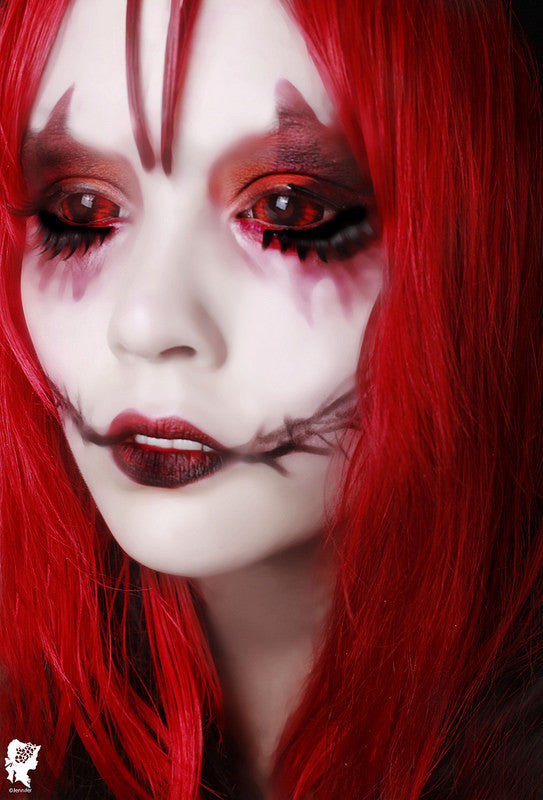 Phantasee Red Black Sclera Contacts Sunpyre (2 lenses/pack)-Sclera Contacts-UNIQSO EU