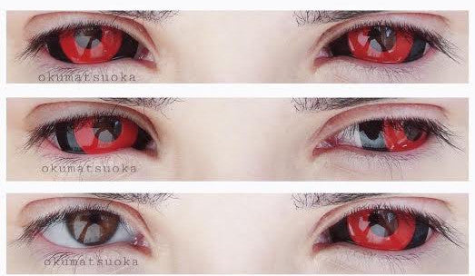 Phantasee Red Black Sclera Contacts Tokyo Ghoul - Red Ghoul/Gremlin (2 lenses/pack)-Sclera Contacts-UNIQSO EU