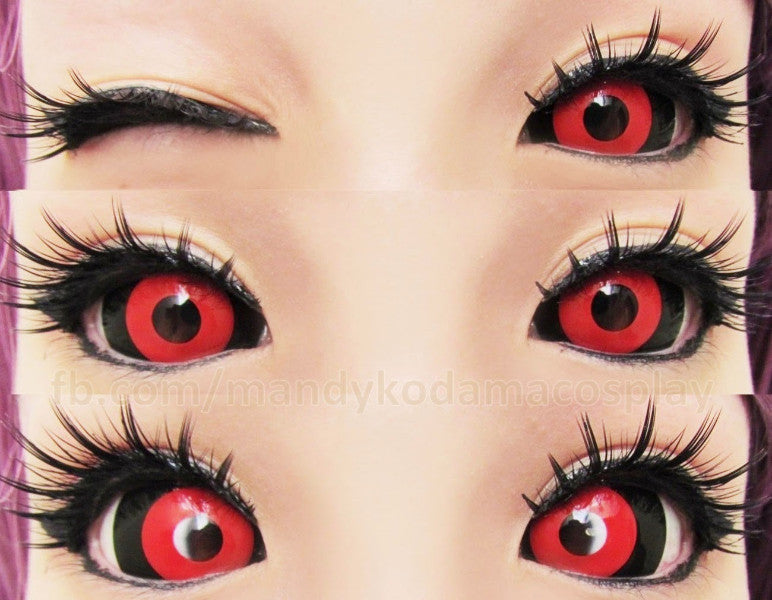 Phantasee Red Black Sclera Contacts Tokyo Ghoul - Red Ghoul/Gremlin (2 lenses/pack)-Sclera Contacts-UNIQSO EU