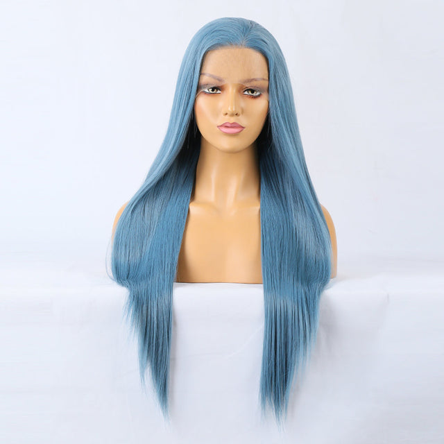 Premium Wig - Charming Victoria Long Straight Blue Hair Wigs-Lace Front Wig-UNIQSO EU