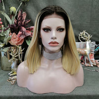Premium Wig - Contrast Blonde Center Parting Lace Front Wig-Lace Front Wig-UNIQSO EU
