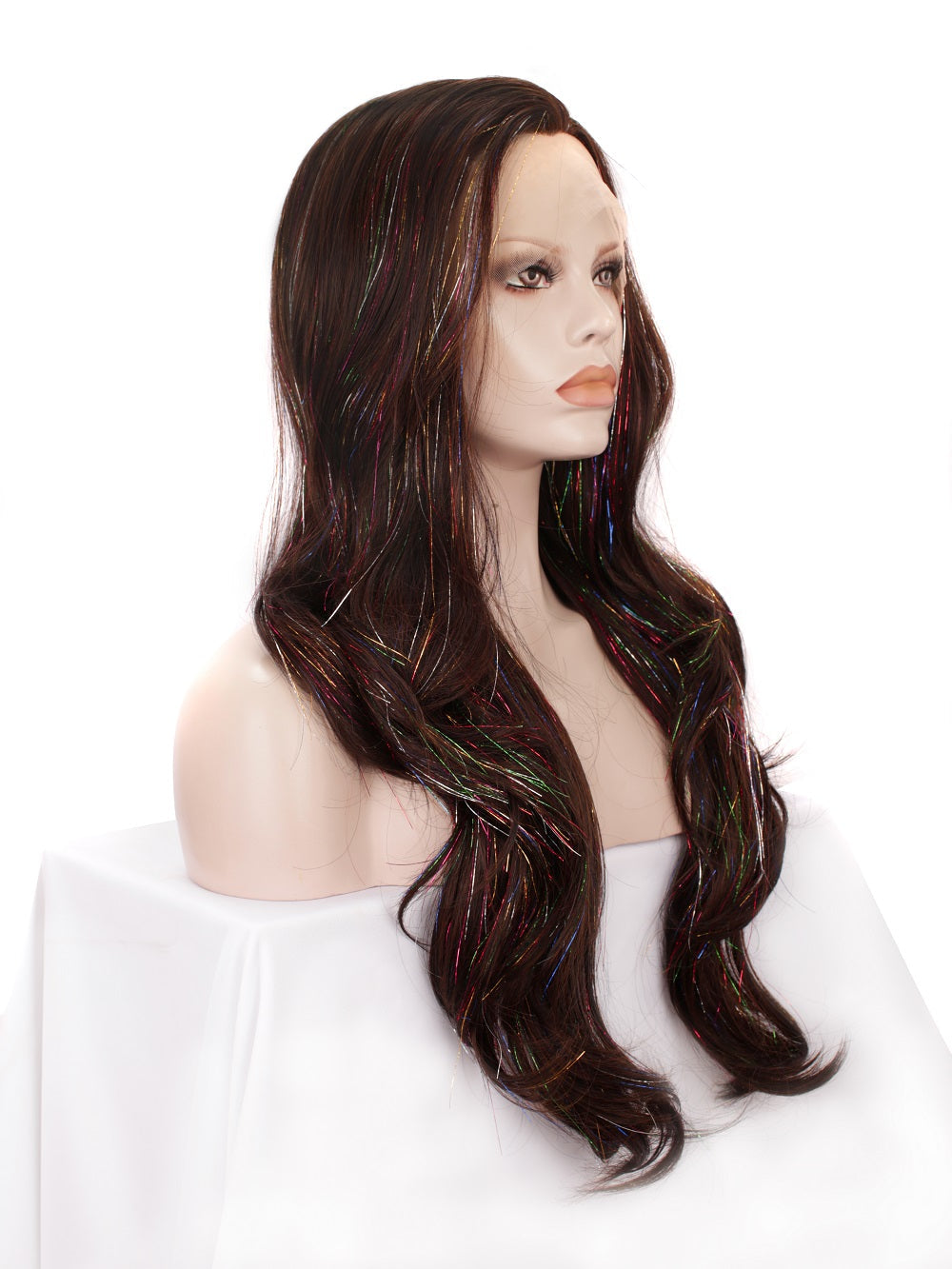 Premium Wig - Copper Blend Shiny Tinsel Lace Front Tinsel-Lace Front Wig-UNIQSO EU