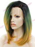 Premium Wig - Dip Dye Turquoise Ombre Lace Wig-Lace Front Wig-UNIQSO EU