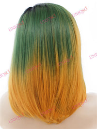 Premium Wig - Dip Dye Turquoise Ombre Lace Wig-Lace Front Wig-UNIQSO EU