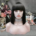 Premium Wig - Ebony Timeless Bob in Shoulder Length Lace Front Wig-Lace Front Wig-UNIQSO EU