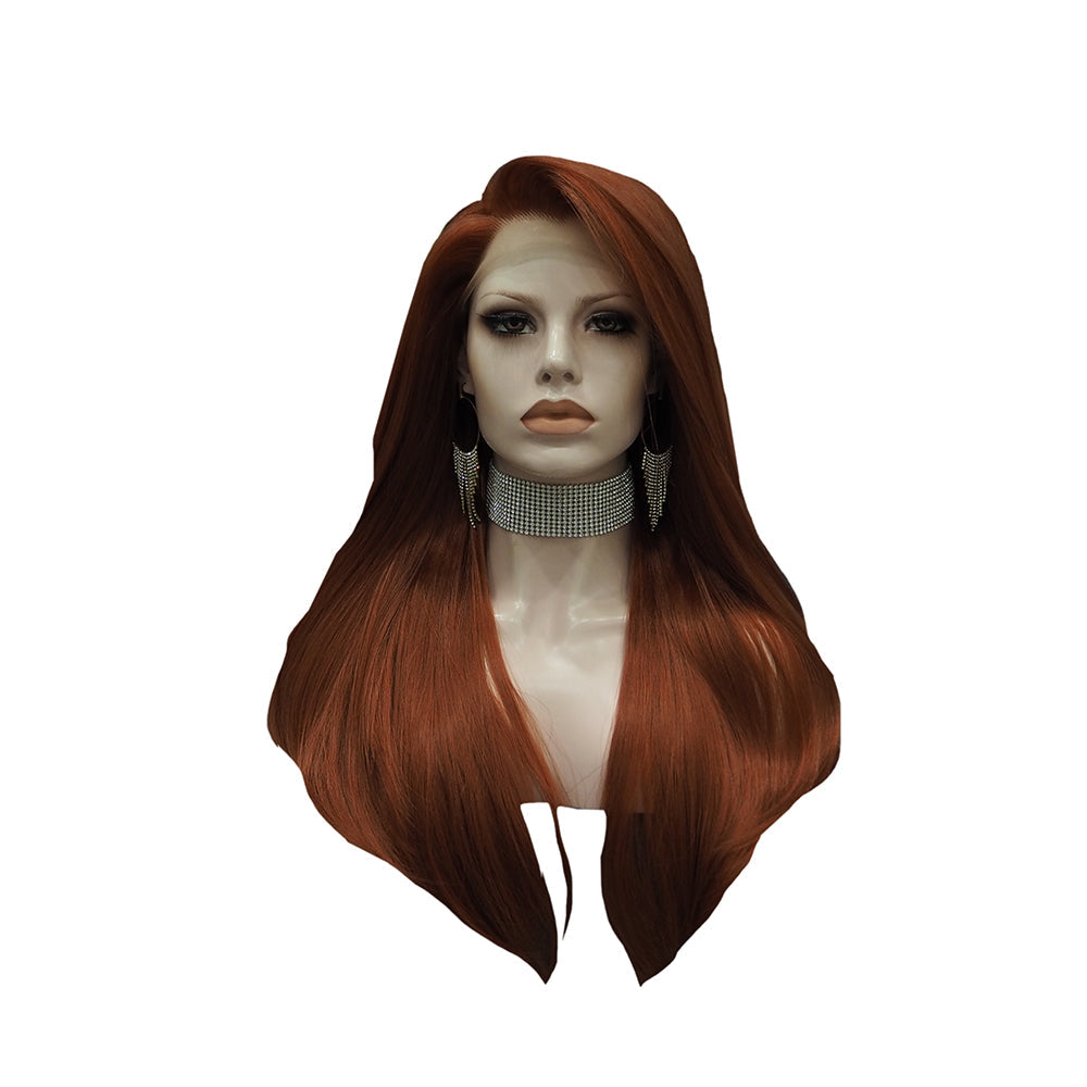 Premium Wig - Fiery Cinnamon Side Sweep Extra Long Lace Front Wig-Lace Front Wig-UNIQSO EU