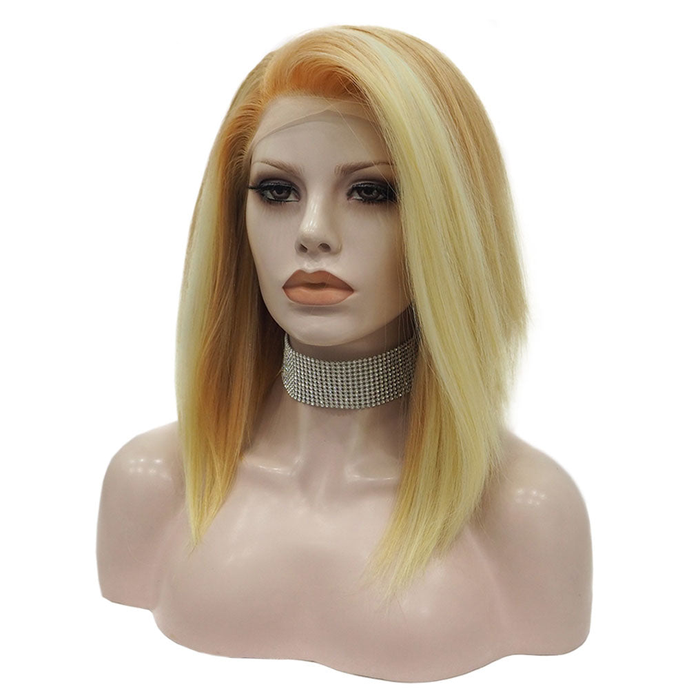 Premium Wig - Khaki Lemon Medium Straight Lace Front Wig-Lace Front Wig-UNIQSO EU