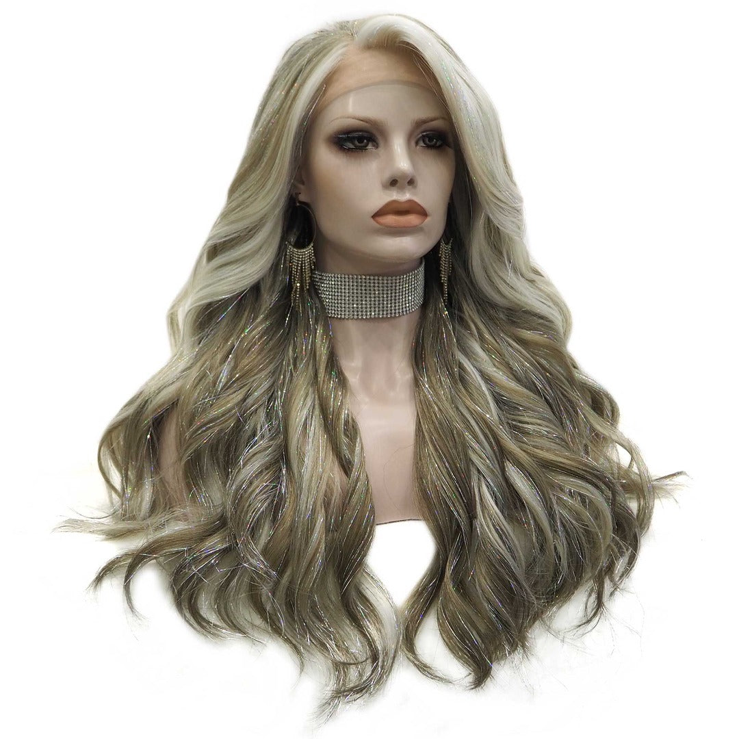 Premium Wig - Long Tinsel Grey Ombre Lace Front Wig-Lace Front Wig-UNIQSO EU