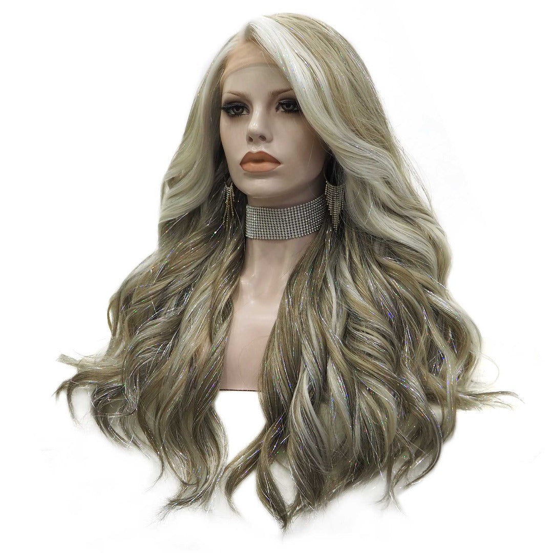 Premium Wig - Long Tinsel Grey Ombre Lace Front Wig-Lace Front Wig-UNIQSO EU