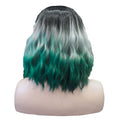 Premium Wig - Ombre Grey Turquoise Medium Curl Lace Front Wig-Lace Front Wig-UNIQSO EU