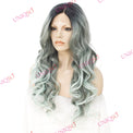 Premium Wig - Reverse Balayage Grey Wig-Lace Front Wig-UNIQSO EU
