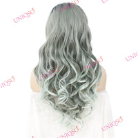 Premium Wig - Reverse Balayage Grey Wig-Lace Front Wig-UNIQSO EU