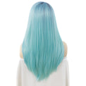 Premium Wig - Rooted Baby Blue Long Side Sweep Straight Lace Front Wig-Lace Front Wig-UNIQSO EU