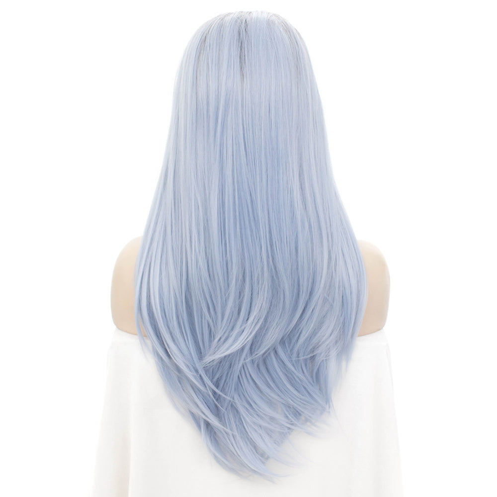 Premium Wig - Rooted Glacier Blue Long Straight Lace Front Wig-Lace Front Wig-UNIQSO EU