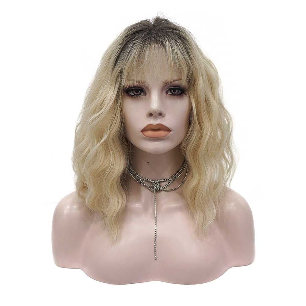 Premium Wig - Rooted Sunflower Fringe in Shoulder Length Wave Lace Front Wig-Lace Front Wig-UNIQSO EU